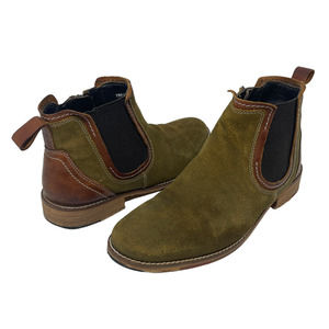 Testosterone Men’s Olive Green Pull On Suede Chelsea Boots size 41